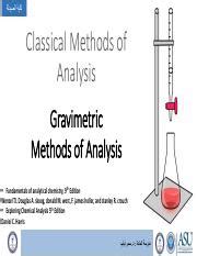 chapter xv gravimetric methods|ANALYTICAL CHEMISTRY Gravimetric Analysis .